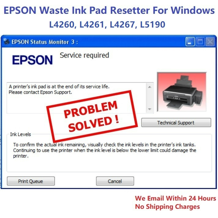 Epson Waste Inkpad Resetter for L4260, L4261, L4267, L5190 (Waste Ink