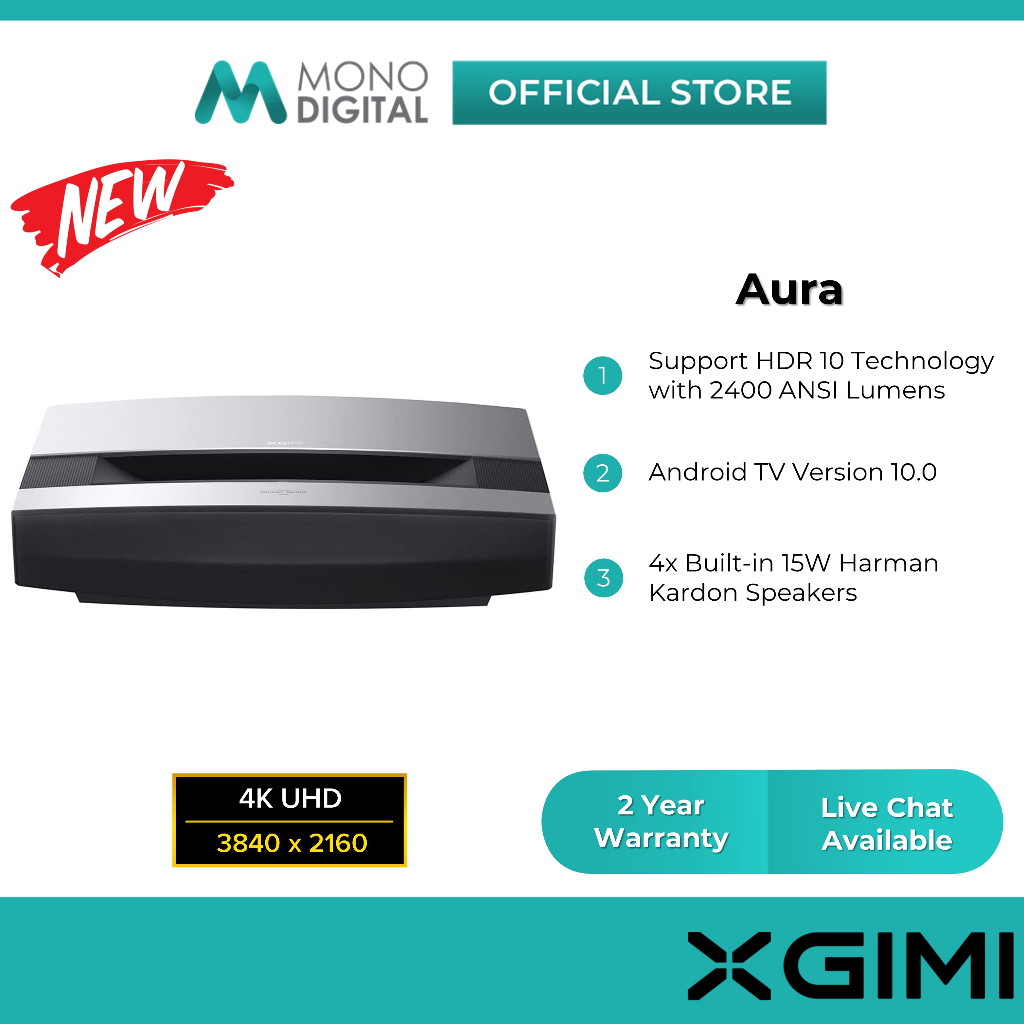 XGIMI Smart Portable Projector with Builtin Harman Kardon Speaker