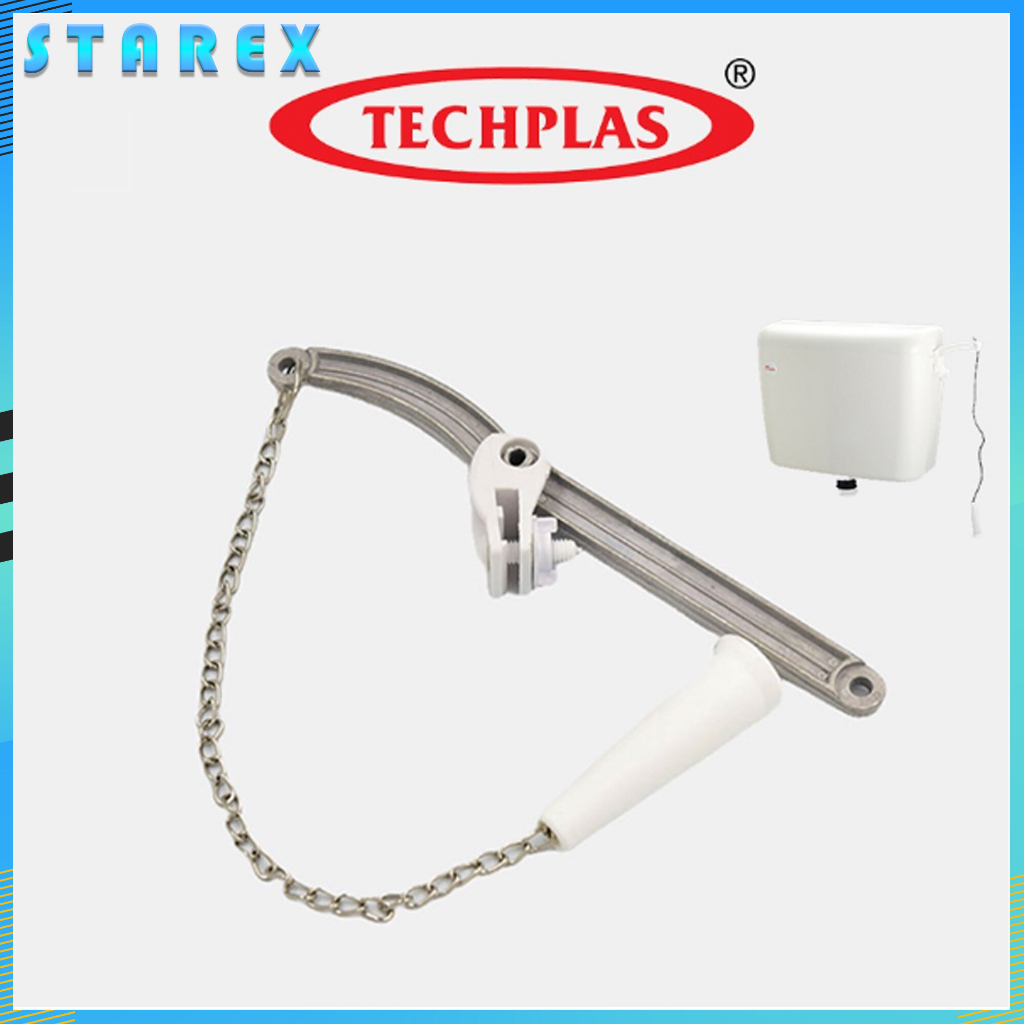 TOILET FLUSH HANDLE 1010A TECHPLAS ALUM LEVER ARM C/W METAL CHAIN ...