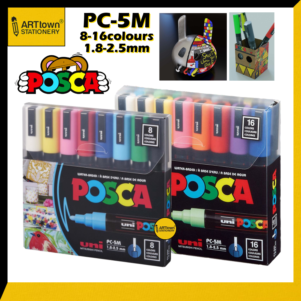 Uni POSCA Water Based Paint Marker Set - Art Painting For All Surface 1 ...