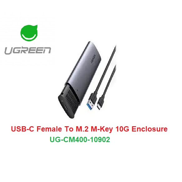 Ugreen UG-CM400-10902 USB-C FEMALE TO M.2 M-KEY 10G ENCLOSURE For Size ...
