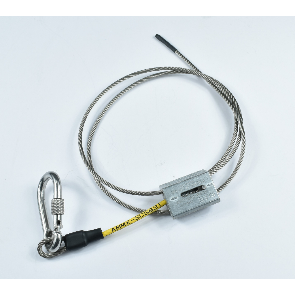 (AMPMECH) SS SAFETY WIRE / CABLE WITH RIZE ADJUSTABLE LOAD CABLE LOCK