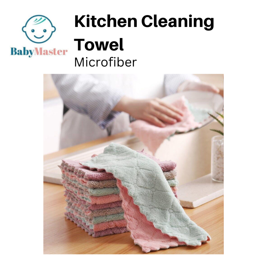 Kitchen Dish Towel Rag Non-stick Oil Double-layer Dish Washing Cloth ...