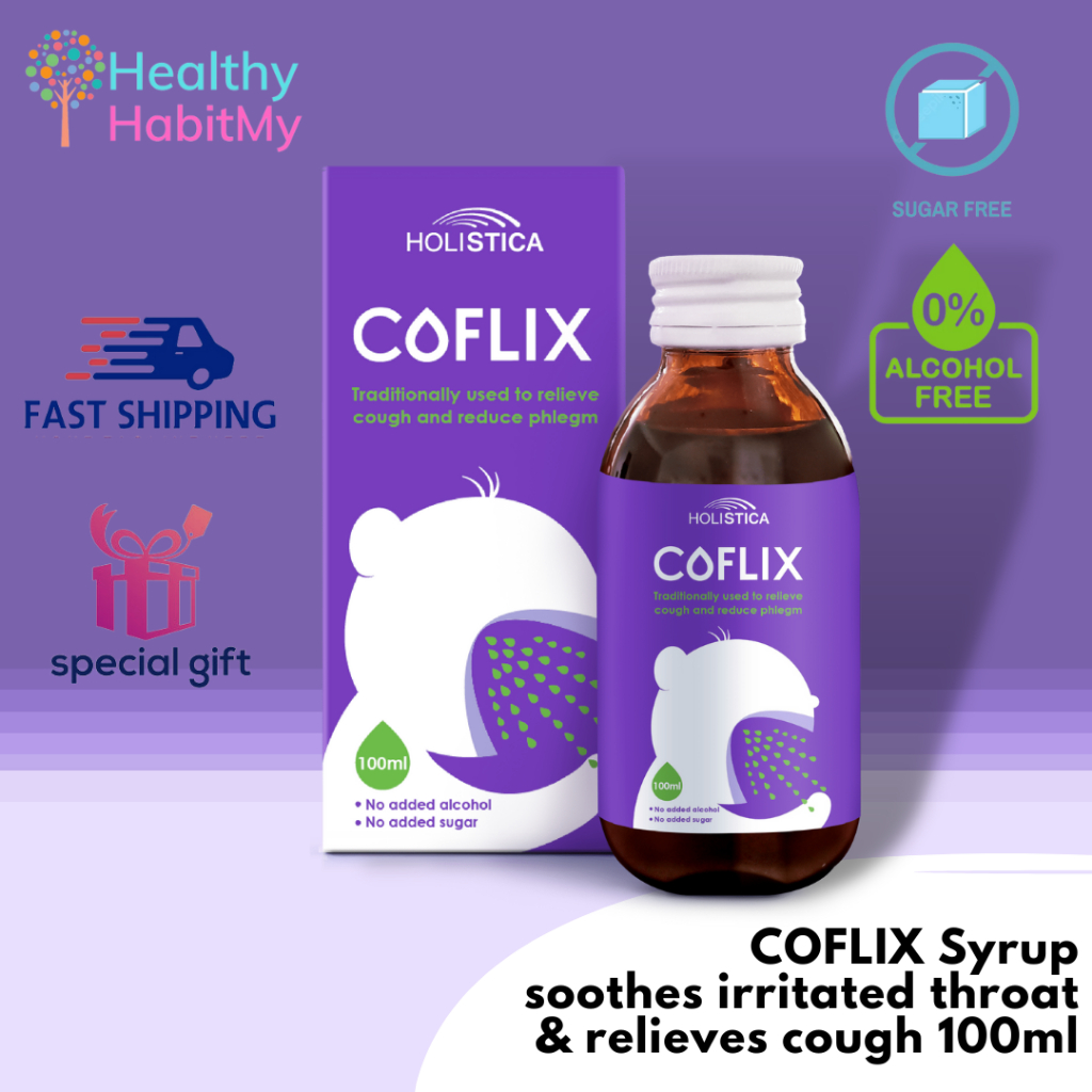 COFLIX Holistica Syrup 100ml (Nondrowsy, Sugar & AlcoholFree Cough