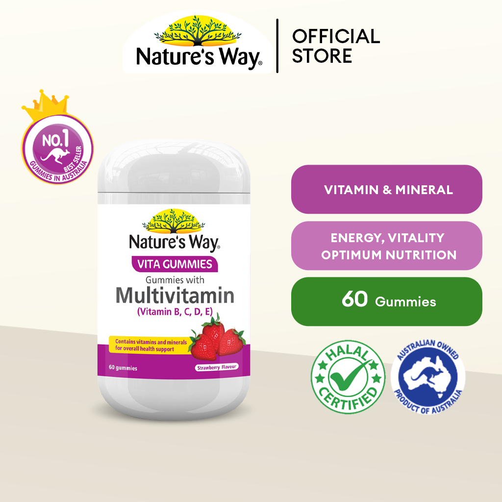 Nature's Way Adult Gummies With Multivitamin Vitamin B, C, D, E (60 Pcs ...