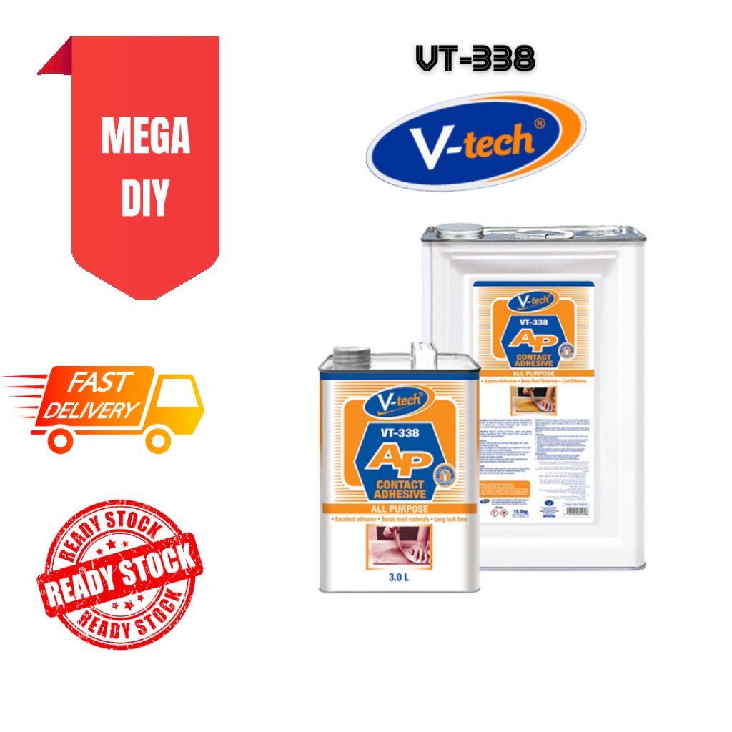 VTech VT338 AP Contact Adhesive 3L Formica SolventBased For Laminated