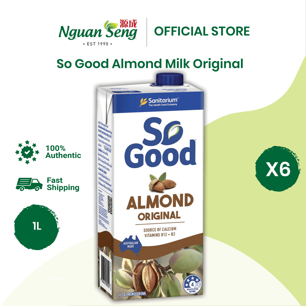 (Buy 6) Sanitarium So Good Low Fat Almond Milk Original (1L) Shopee