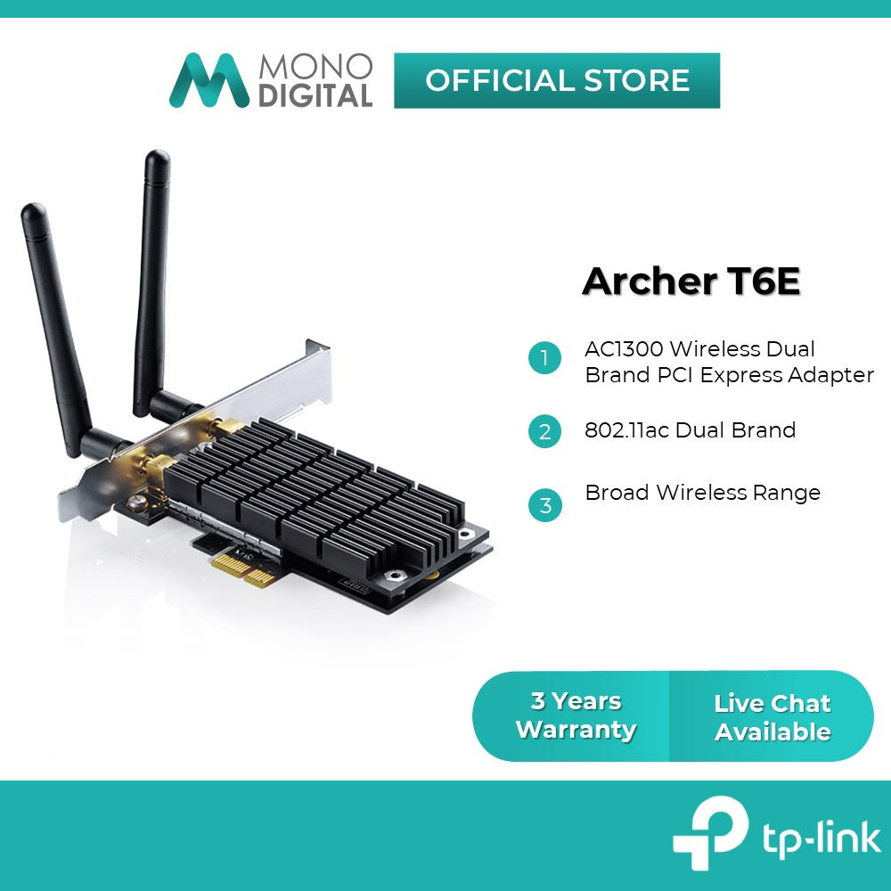 Archer T6E, AC1300 Wireless Dual Band PCI Express Adapter