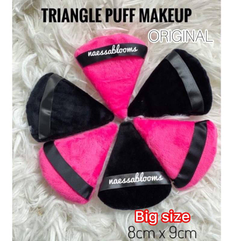 Powder puff triangle puff besar velvet puff makeup Pizza puff tiga segi