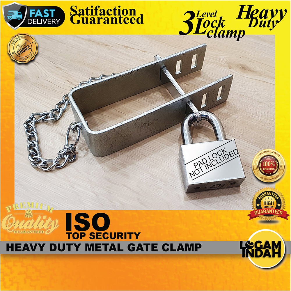 2676 ISO TOP SECURITY HEAVY DUTY GATE CLAMP/ PAD LOCK BRACKET / KUNCI