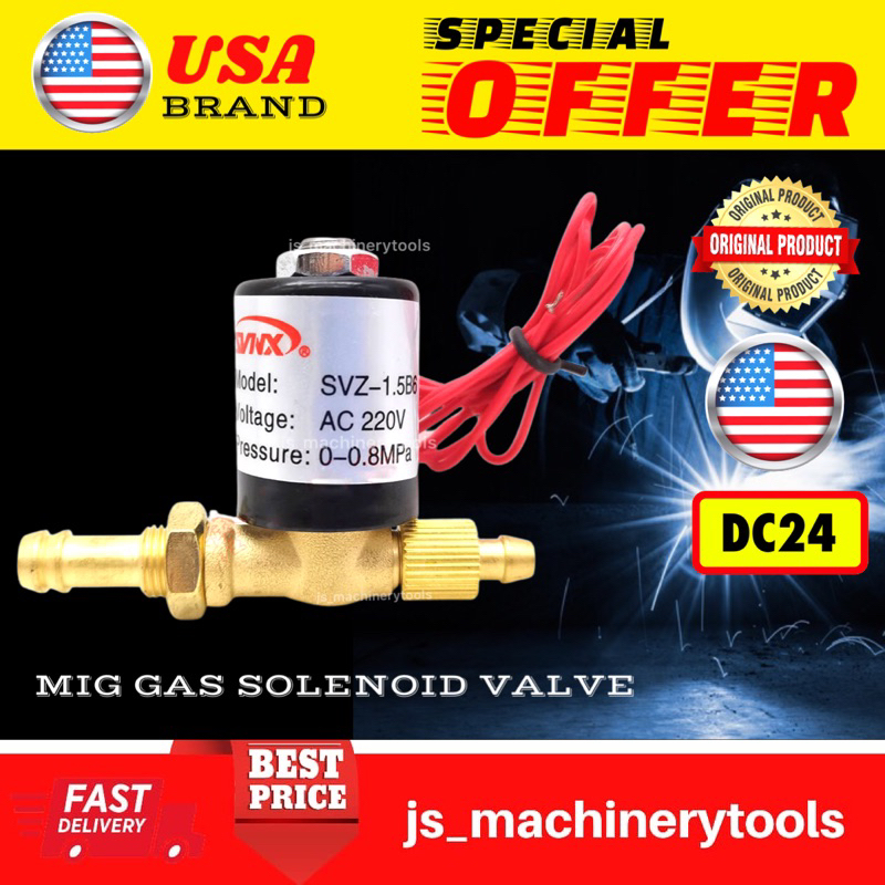 Welding Machine MIG/TIG Solenoid Gas Valve AC220V 00.6/0.8mpa Shopee