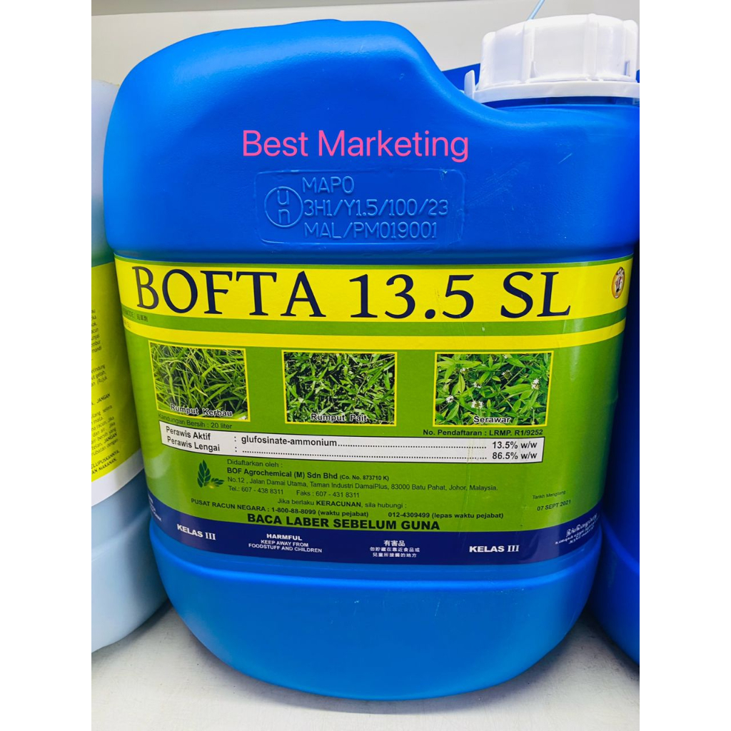 20LIT BOFTA 13.5 SL /Basta/ Kenbast/Fosinate/Glufosinate ammonium ...