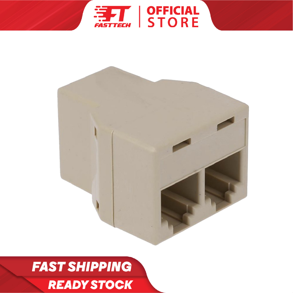 RJ11 Telephone 2Way Phone Coupler Splitter Modular Adapter Ivory Line