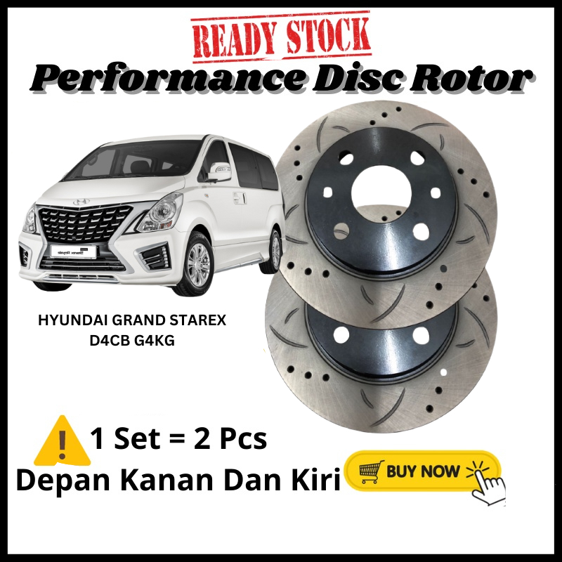 Hyundai Starex H1 D4CB G4KG icon Front Performance Disc Rotor Slotted ...