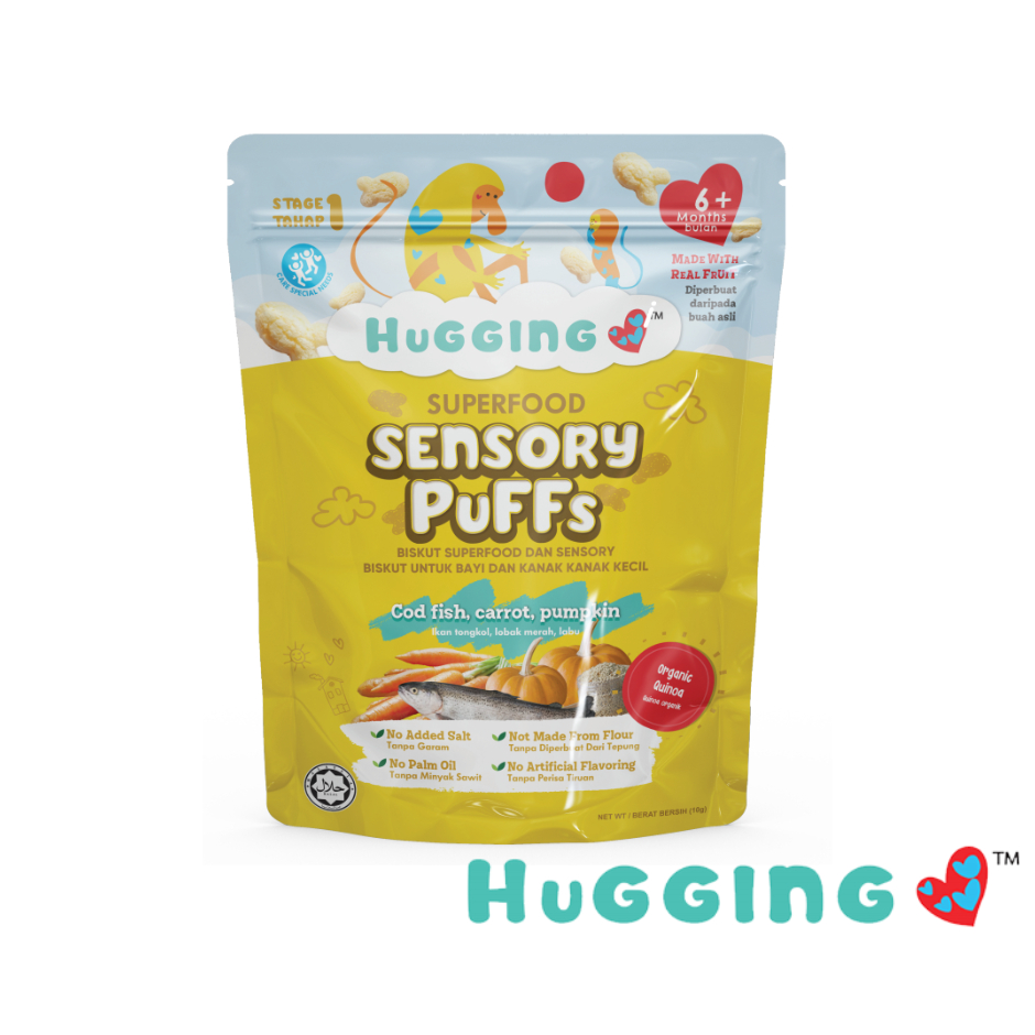 Hugging Love Organic Baby Superfood Puff - Cod Fish/Carrot/Pumpkin (10g ...