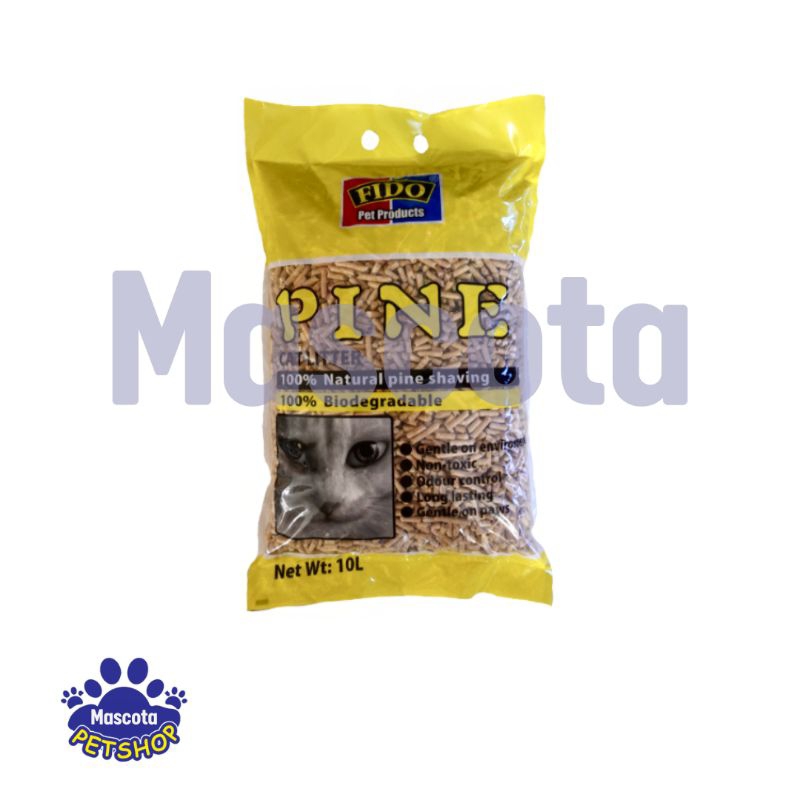 FIDO Pine Wood Cat Litter 10L (Purchase include FREE GIFT!) Shopee