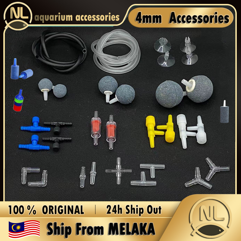 Aquarium Hose Air 4mm Air Stone One Way Valve On Off Joint Fish Ikan