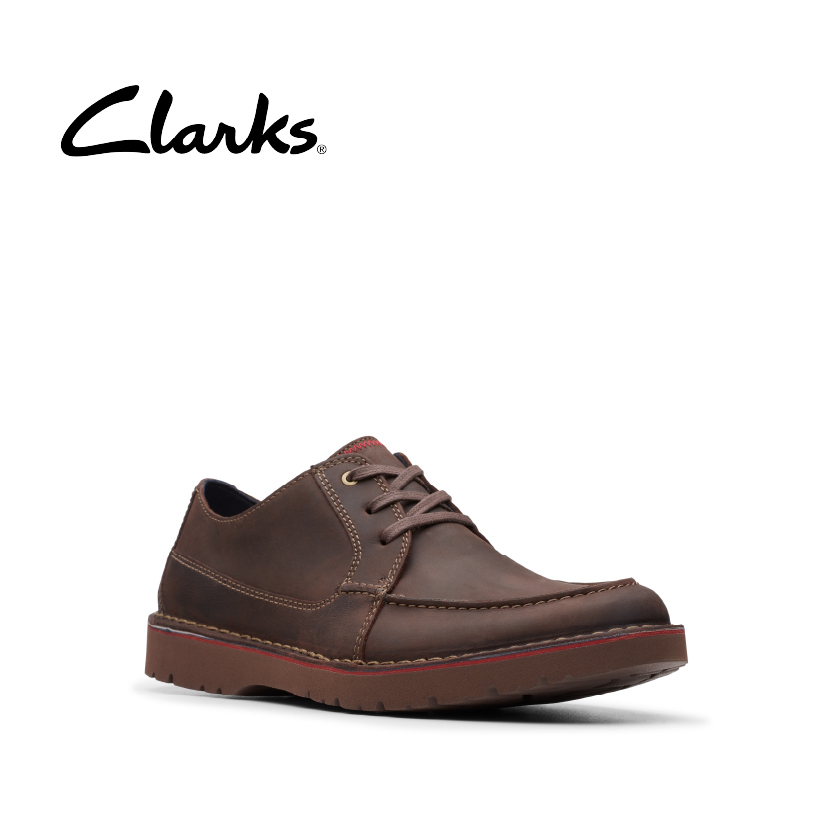 Clarks Mens Casual Vargo Vibe Dark Brown Leather | Shopee Malaysia