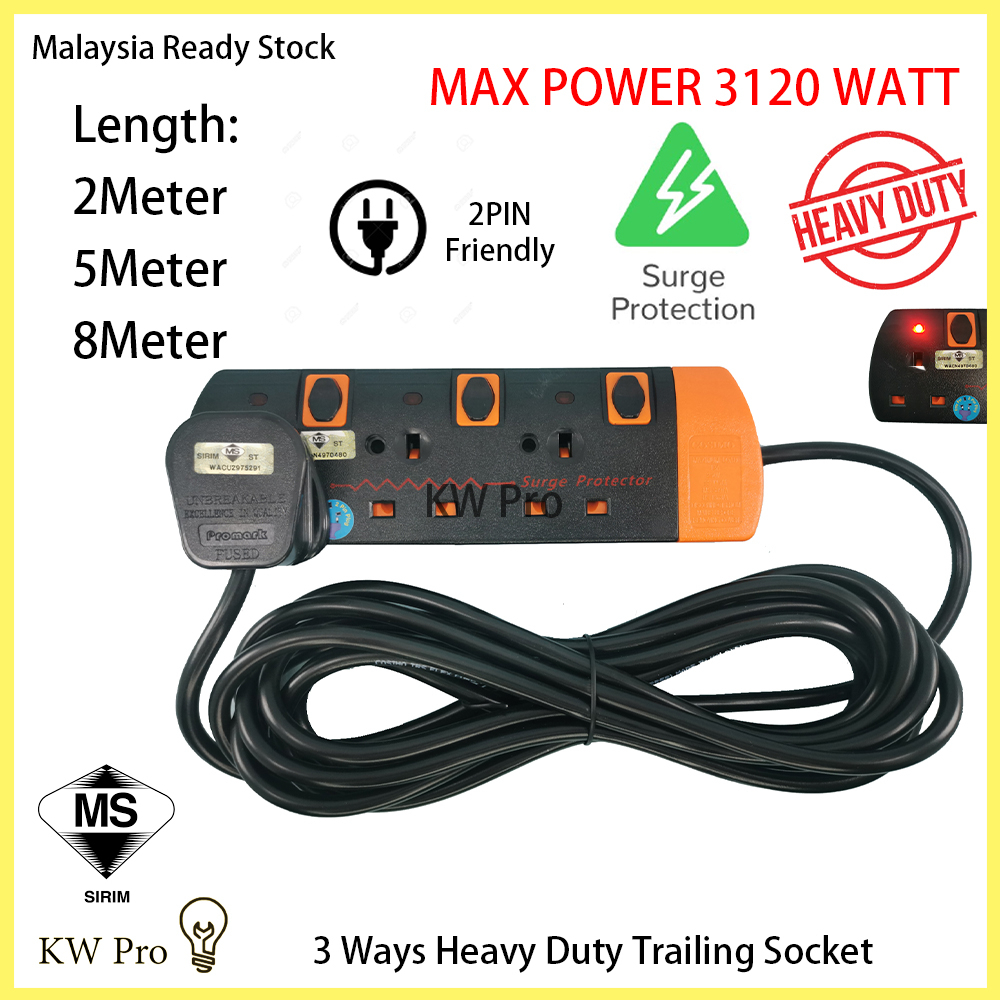 High Quality 3,4,5,6 WAY HEAVY DUTY TRAILING SOCKET EXTENSION SOCKET 2 ...