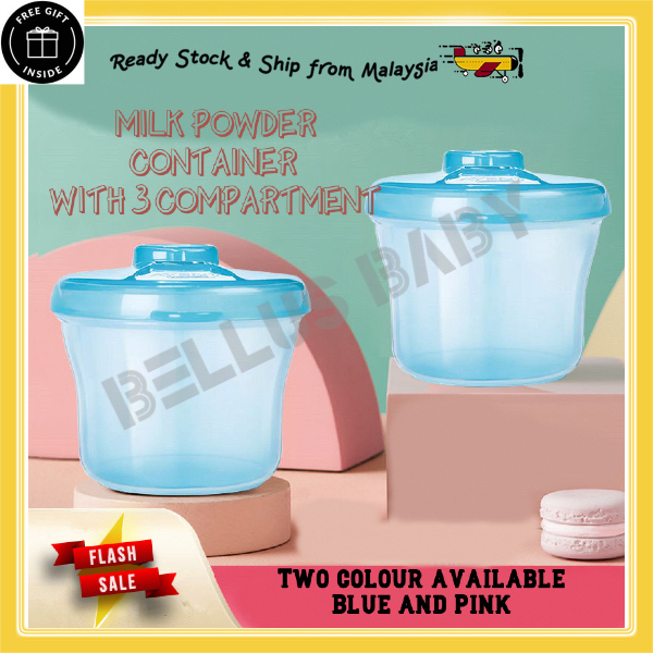 Milk Powder Container for Travel Easy to Bring 3 Compartment Tepung ...