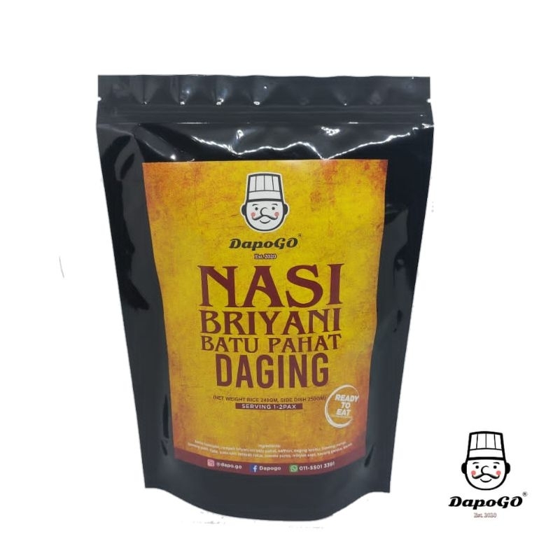 DAPOGO Nasi Briyani Daging Batu Pahat (440gm) | Ready to Eat (RTE ...