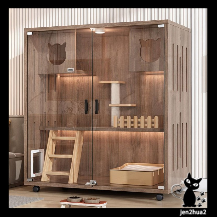 Cat villa solid wood super large space luxury cat cage cat house cat house home indoor cat house