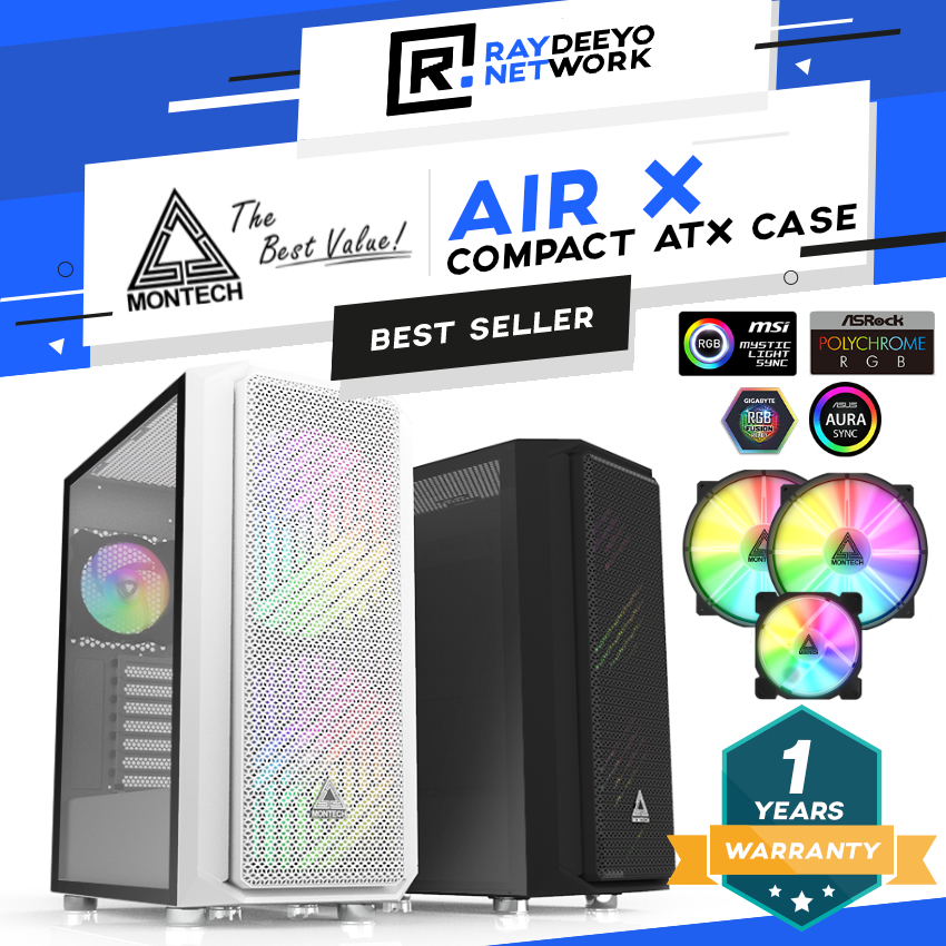 MONTECH AIR X ARGB E-ATX Case Chassis [Compact ATX/High Airflow Case ...