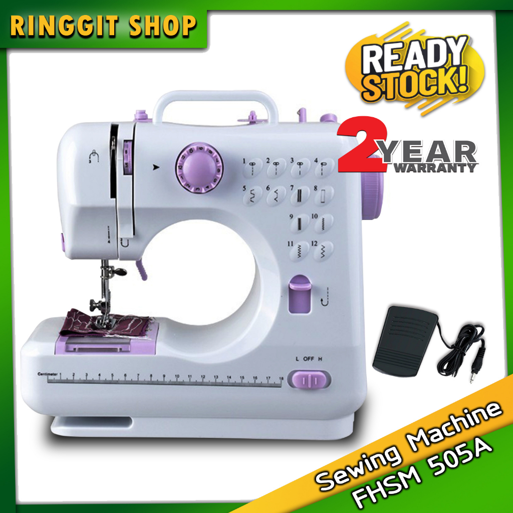 Ringgit Shop Sewing Machine FHSM 505A Pro Upgraded 12 Sewing Portable Mini Sewing Machine Mesin Jahit 505