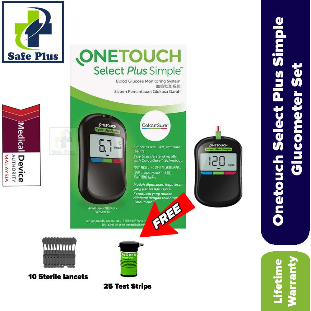 One Touch Select Plus Simple / Test Strip / Delica Lancet Shopee Malaysia
