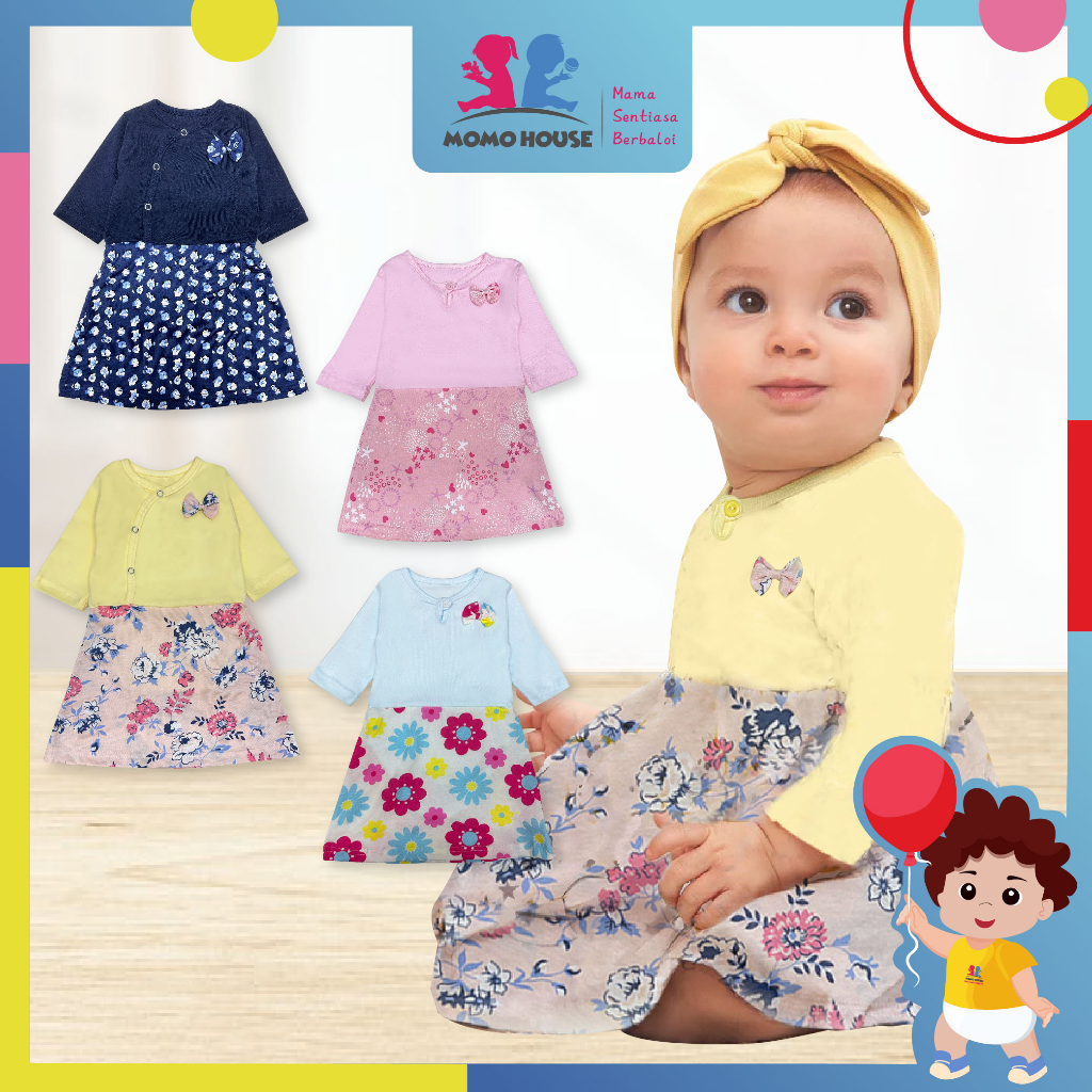 Gaun Newborn Baby Girl Dress Gaun Kanakkanak Girl Baby Romper Dress