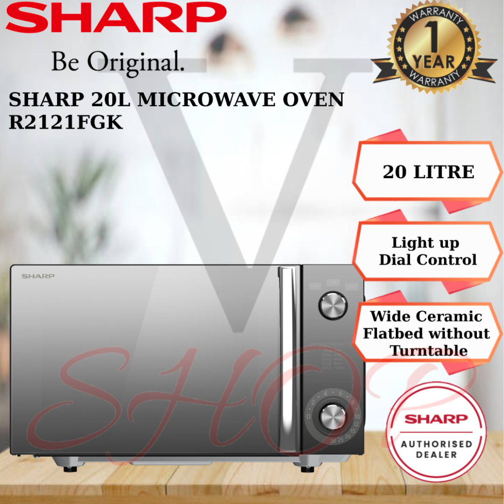 SHARP 20L MECHANICAL DIAL FLATBED MICROWAVE R2121FGK Shopee Malaysia