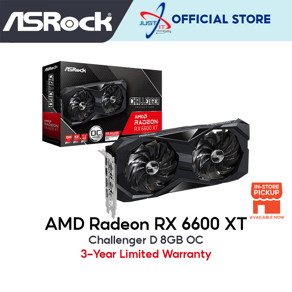 ASROCK AMD Radeon RX 6600 XT Challenger D 8GB OC Graphics Card | Shopee ...