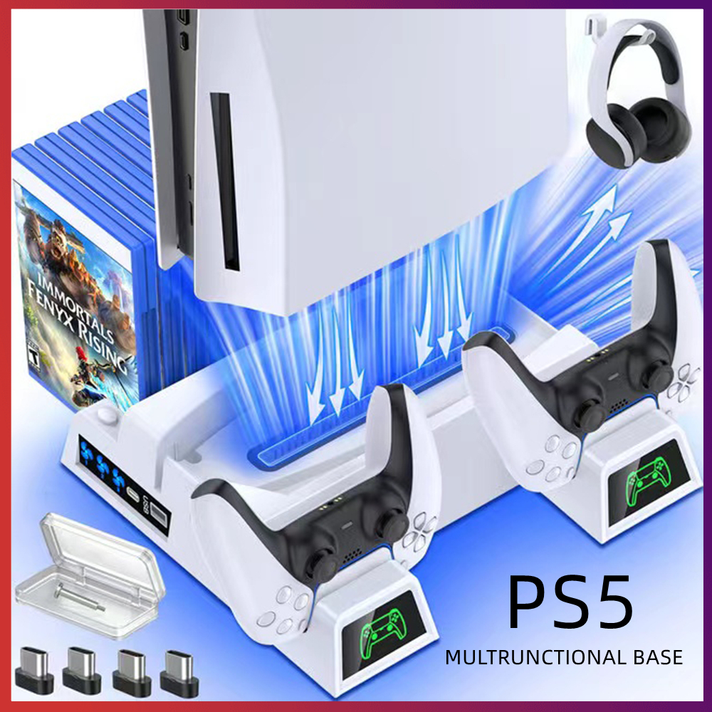 PS5 Vertical Stand Fast Controller Charging Station Cooling Fan