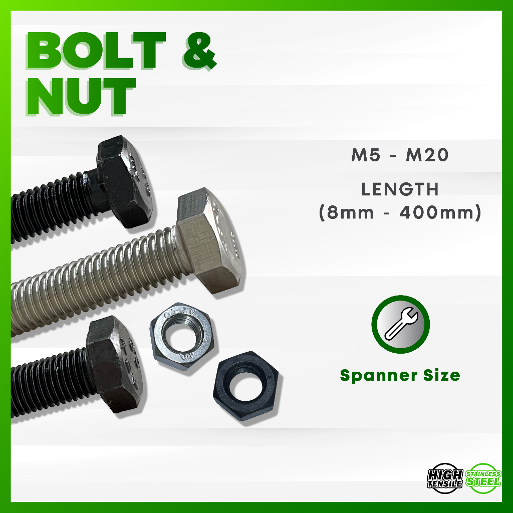 HEXAGON BOLT AND NUT/SCREW/SCREW NUT/SKRU GRADE 8.8(FINE THREAD ...