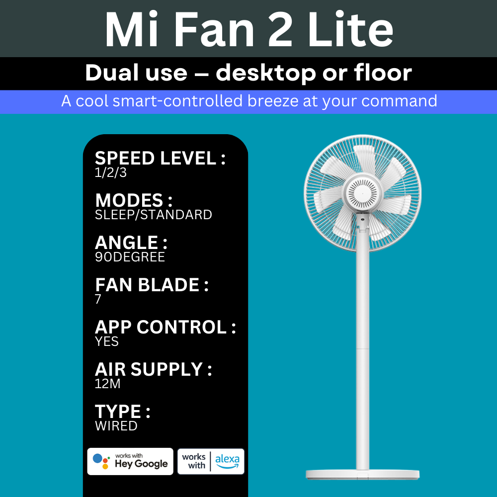 (Global Version) Xiaomi Smart Mi Fan 2 | Fan 1X | Fan 2 Pro | Fan 2 ...