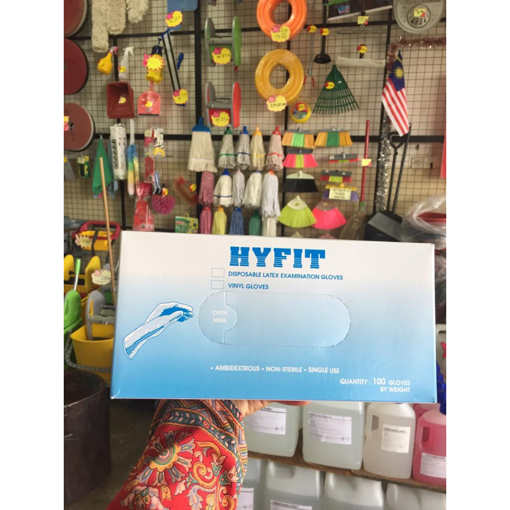 HYFIT Disposable Latex Glove (100pcs) | Shopee Malaysia