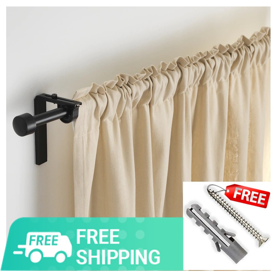 HUGAD/RACKA Single Curtain rod full set FREE screw | Shopee Malaysia