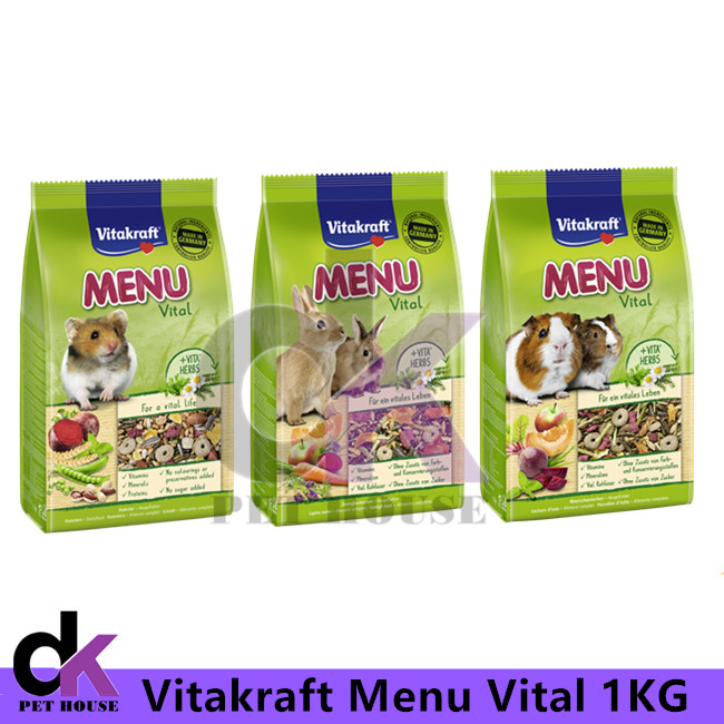 Vitakraft Premium Menu Vital Hamster Rabbit Guinea Pig 1KG | Shopee ...