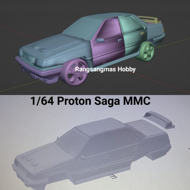 Proton Saga 164 Resin Proton Saga Sedan Mmc G1 1st Model Low Poly Not