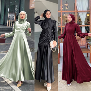 Muslim Vintage Solid Dresses, Turkey Hijab Abaya Dress, Spring Long Sleeve  Kaftan Lace Up Ruffles Dress Green at  Women's Clothing store