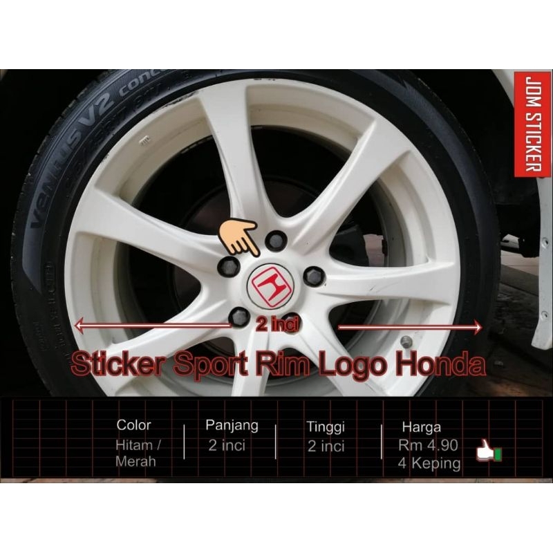 Sticker Sport Rim Honda (sticker cutting) | Shopee Malaysia