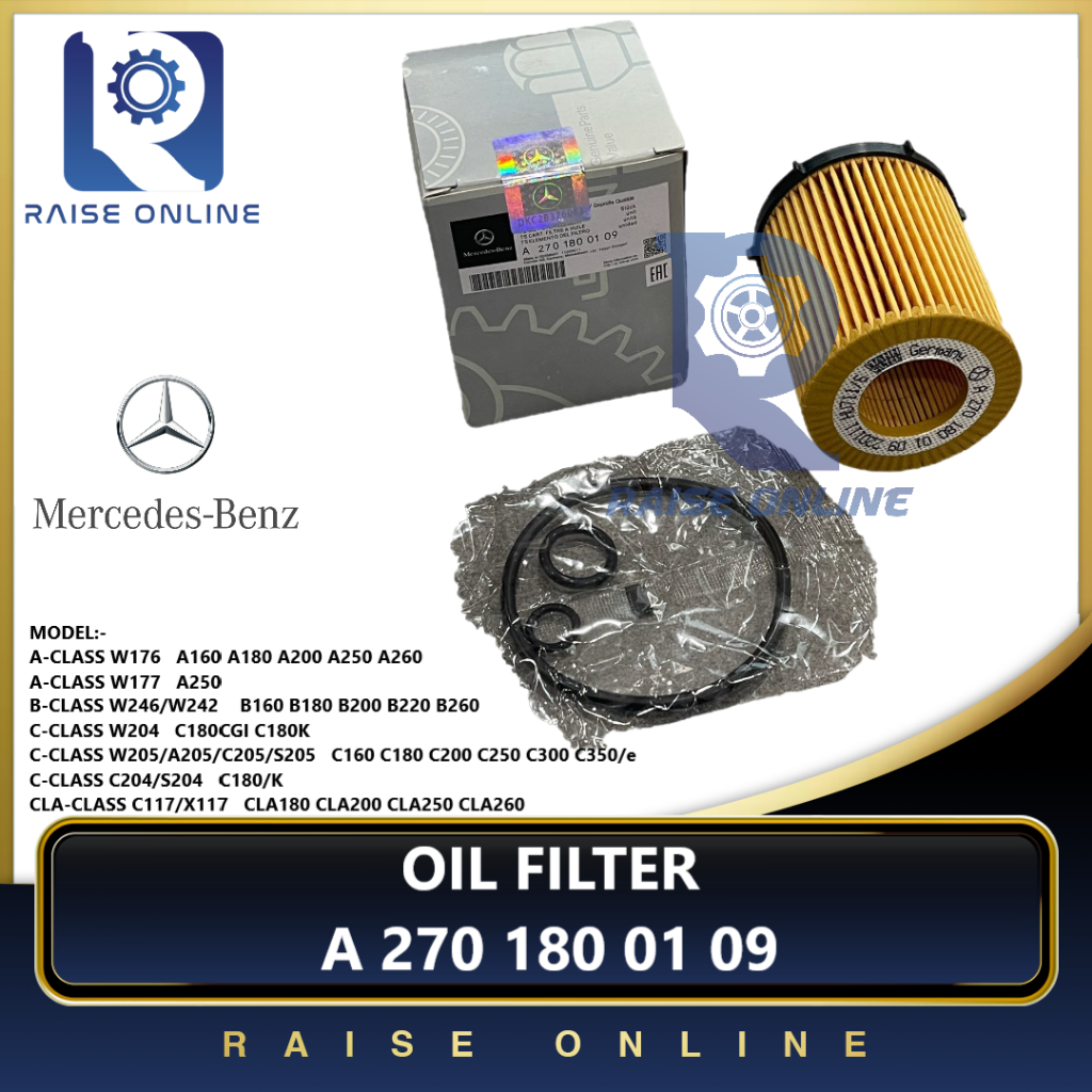 thumbnail image 2 of Genuine Mercedes-Benz Engine Oil Filter Kit – C/E/CLA-Class (2701800109) 2 of 2