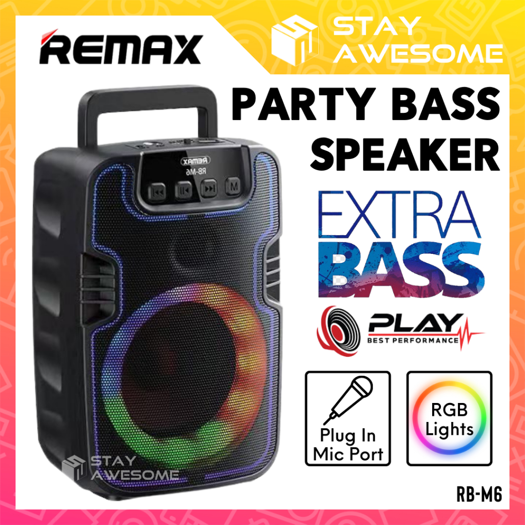 REMAX Portable Bluetooth Party Super Bass Speaker Power Wireless ...