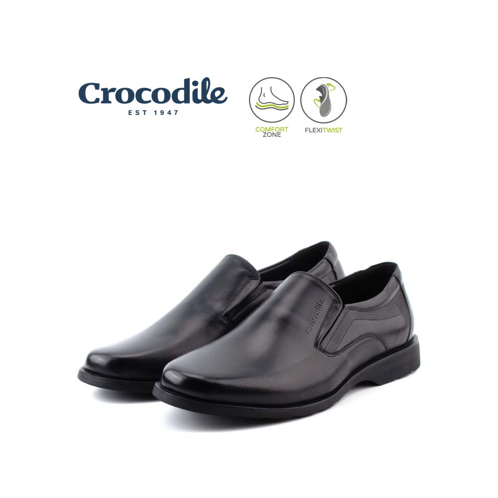 Crocodile Men's Cow Leather Business Shoes - Black 312300-RS1-1LF ...