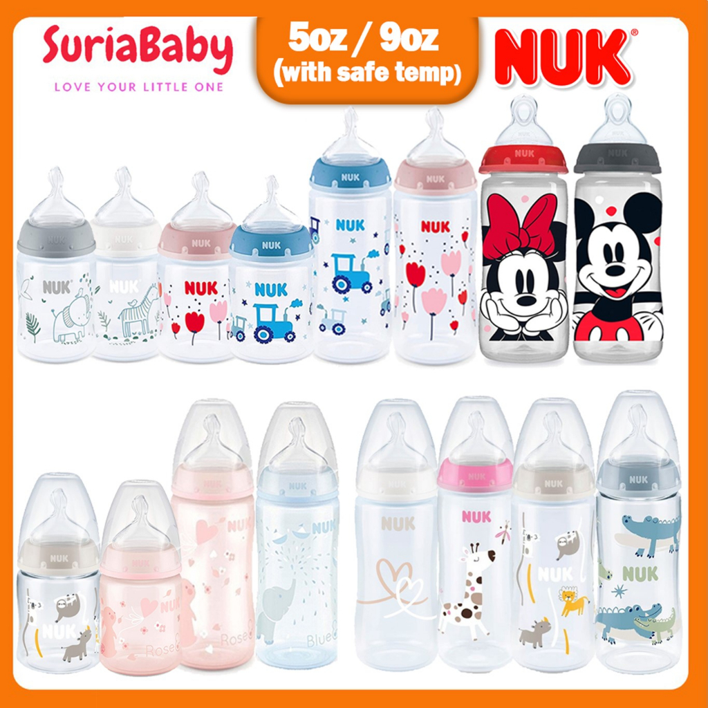 ORIGINAL NUK Smooth Flow AntiColic Wide Neck Bottle W Safe Temperature