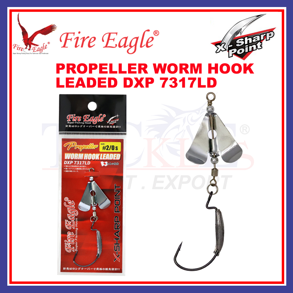 Fire Eagle Propeller Worm Hook Leaded DXP 7317LD Matakail Soft Plastic Jig  Head Hook Fishing Hook Mata Kail