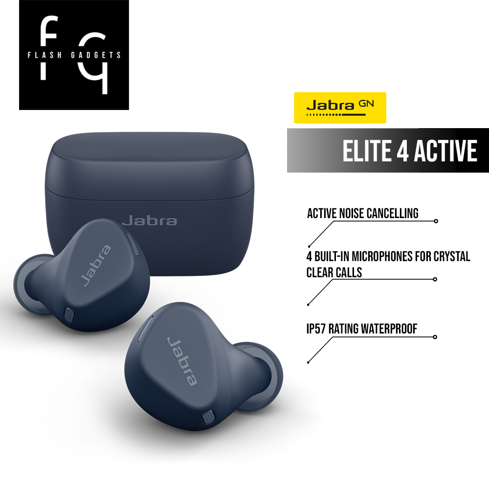 Jabra Elite 4 Active Sports True Wireless Earbuds With Ip57 Waterproof