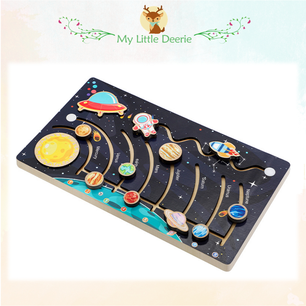 Wooden Solar System Planets Board Educational Children Kids Toy Shopee Malaysia