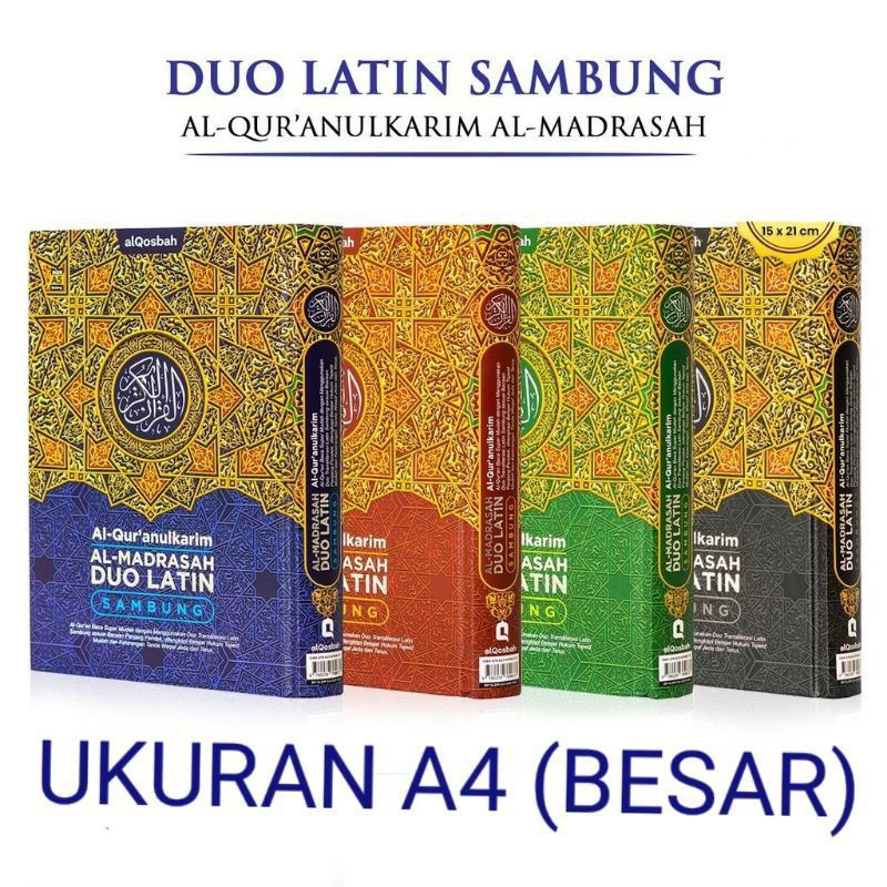 Al-Quran Al-Madrasah Duo Latin Sambung Alqosbah Size A4 | Shopee Malaysia