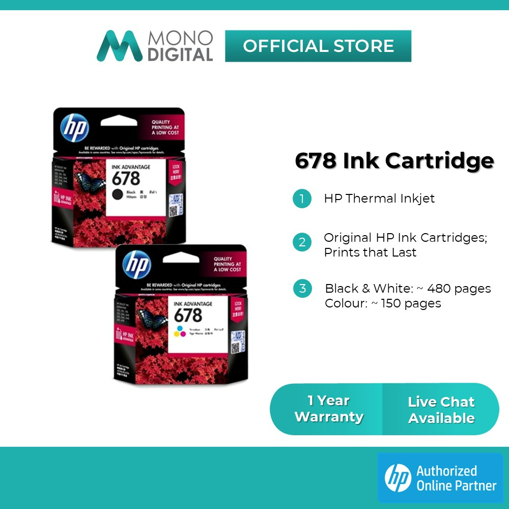 HP 678 Black Or Tri-Color Original Ink Advantage Cartridge -Single Pack ...